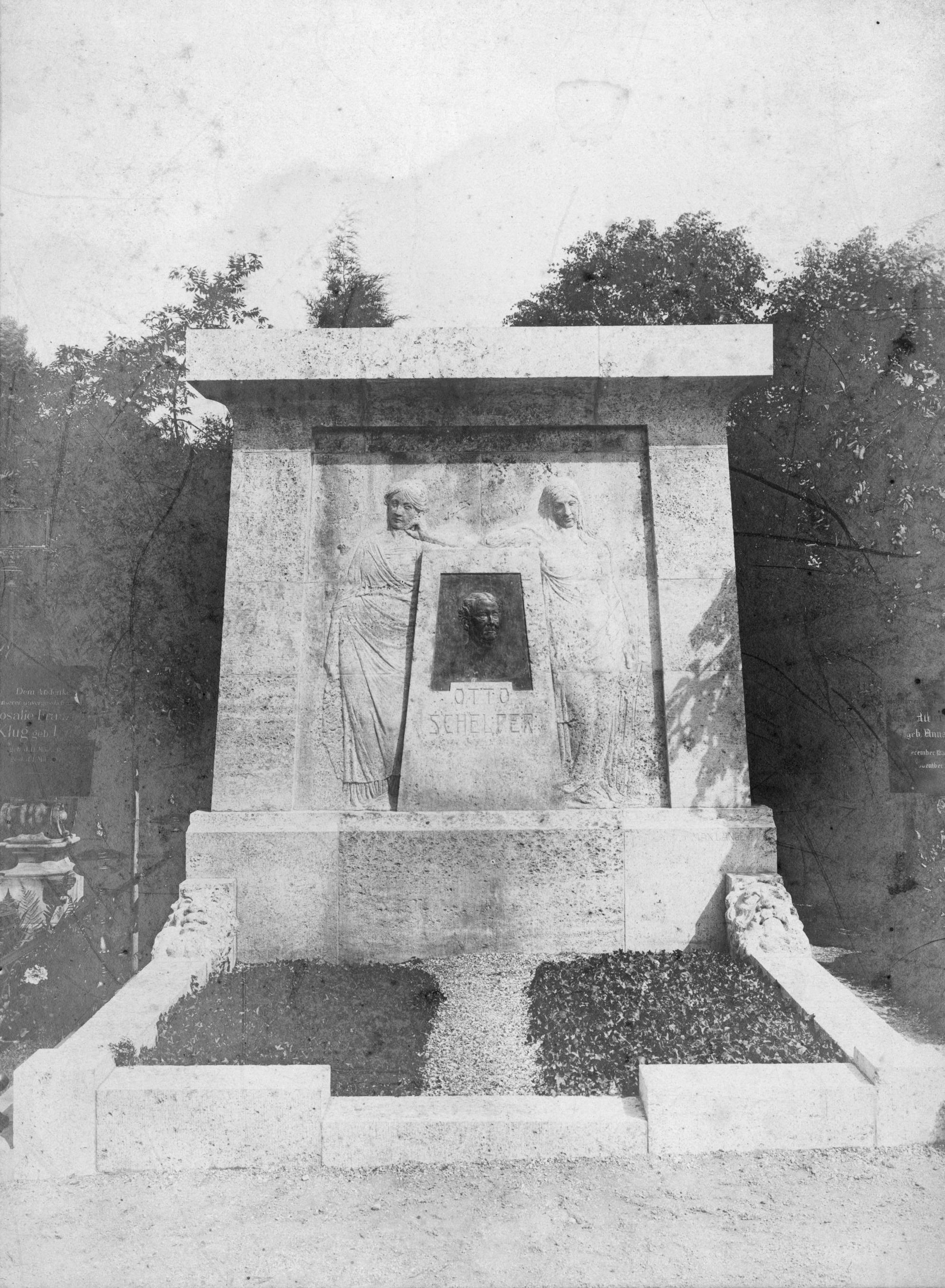 Grabmal Otto Schelper Historische Fotografie um 1912 Archiv Südfriedhof Leipzig
